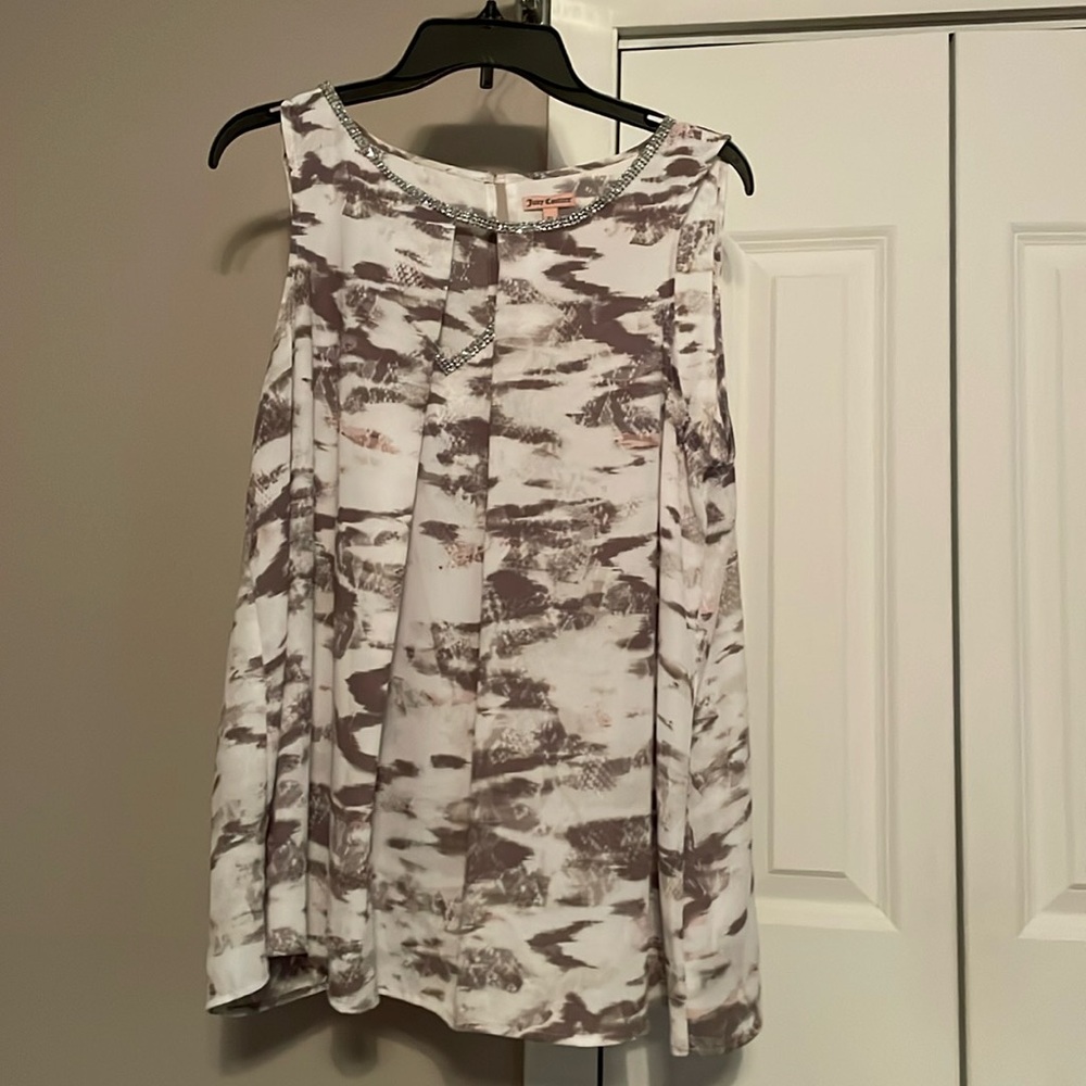 Juicy Couture Snake Skin tank top with silver jewel details.